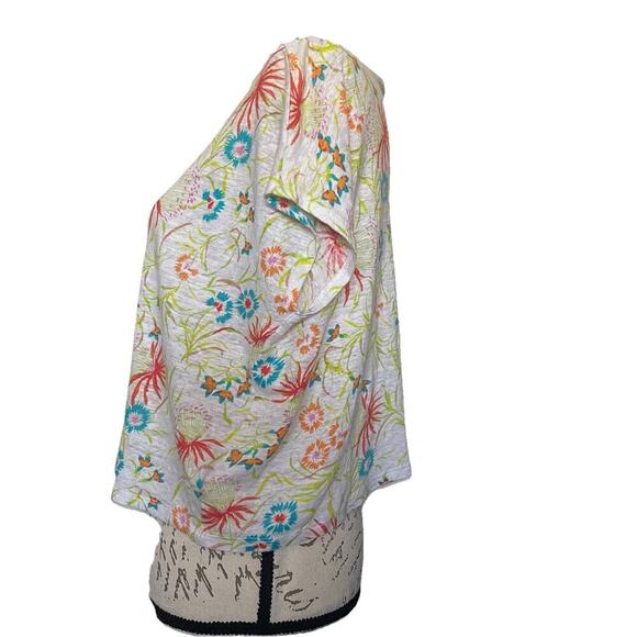 Joie Linen Floral Top Cap Sleeve Lightweight Boho Multicolor Size Large - Picture 3 of 5